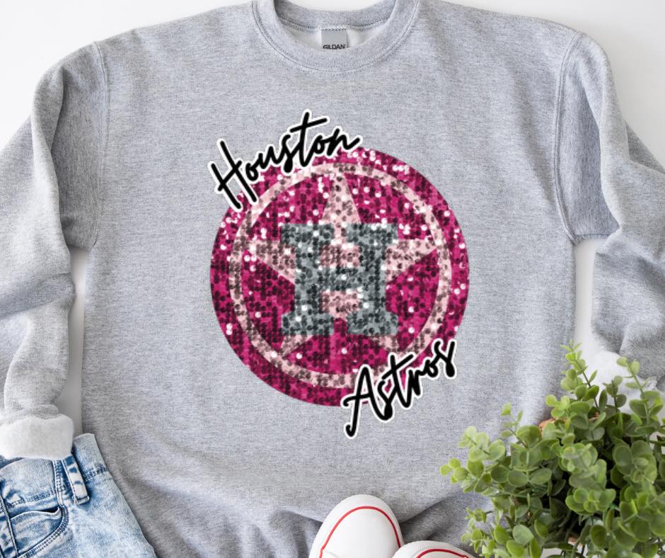 Astros Pink Glitter Logo