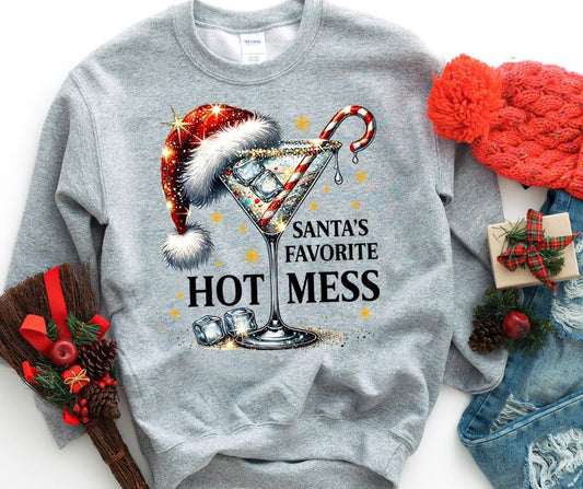 Santa's Favorite Hot Mess Pink Grey