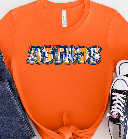 Astros Drawn Collage Tee - Orange